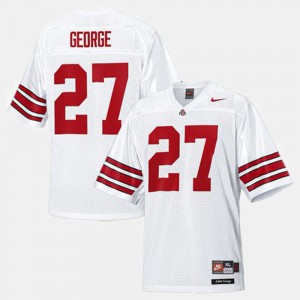 #27 Eddie George OSU Jersey For Kids White College Football 969701-590