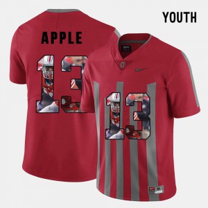 #13 Eli Apple OSU Jersey Red Pictorial Fashion For Kids 336822-645