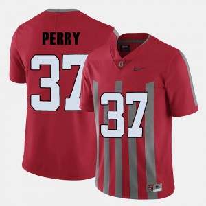 College Football For Men's Red #37 Joshua Perry OSU Jersey 839066-389