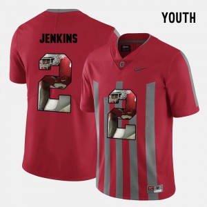 Pictorial Fashion Red Youth #2 Malcolm Jenkins OSU Jersey 555742-524
