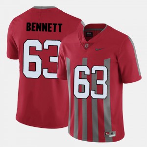 For Men's College Football Michael Bennett OSU Jersey #63 Red 932921-975