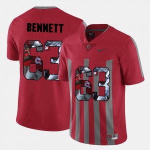 Pictorial Fashion Michael Bennett OSU Jersey Men #63 Red 132679-179