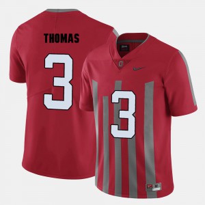 Mens Michael Thomas OSU Jersey #3 College Football Red 586772-160