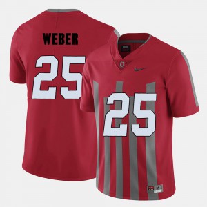For Men's Mike Weber OSU Jersey #25 College Football Red 675154-481
