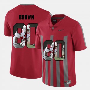Noah Brown OSU Jersey For Men's #80 Pictorial Fashion Red 184824-303