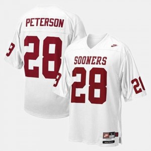 Youth White Adrian Peterson OU Jersey College Football #28 619836-586