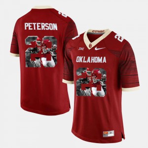 #28 Player Pictorial For Men's Adrian Peterson OU Jersey Crimson 946508-775