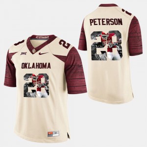 Mens Player Pictorial #28 White Adrian Peterson OU Jersey 298418-446
