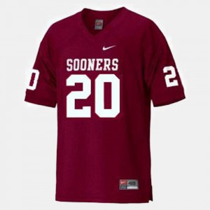 College Football Red #20 Mens Billy Sims OU Jersey 357085-299