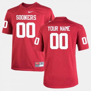 #00 Youth Crimson College Football OU Custom Jerseys 705885-422