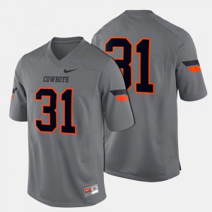 Mens Oklahoma State Jersey #31 Gray College Football 286285-310
