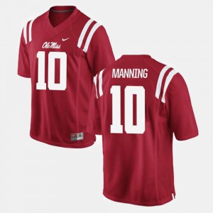 #10 Red College Football Eli Manning Ole Miss Jersey Mens 758500-814