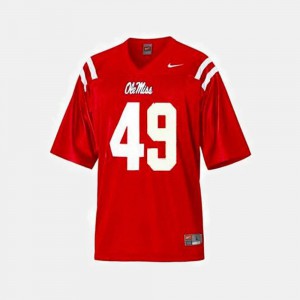 Red College Football #49 Patrick Willis Ole Miss Jersey For Kids 672891-788