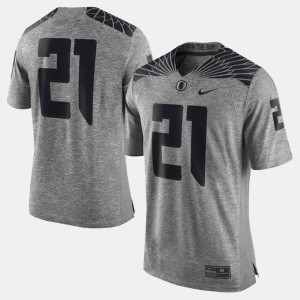 For Men Gray Oregon Jersey #21 Gridiron Limited Gridiron Gray Limited 119214-704