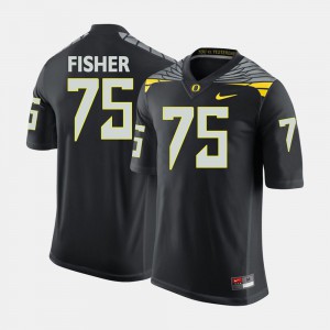 College Football Jake Fisher Oregon Jersey For Men's Black #75 845306-338