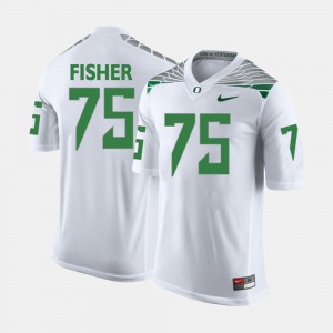#75 Men White College Football Jake Fisher Oregon Jersey 967389-361