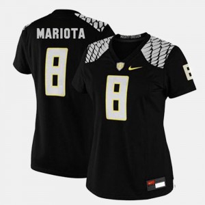 College Football For Women Black #8 Marcus Mariota Oregon Jersey 637624-476