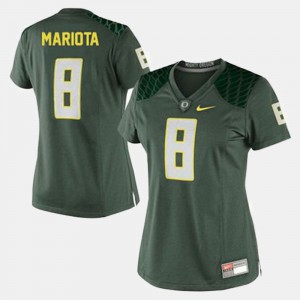 For Women's #8 College Football Marcus Mariota Oregon Jersey Green 914242-819