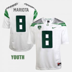 Youth(Kids) College Football Marcus Mariota Oregon Jersey #8 White 317962-197