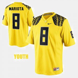 Yellow College Football For Kids #8 Marcus Mariota Oregon Jersey 888784-554