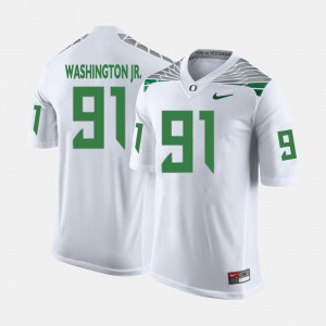 Tony Washington Jr. Oregon Jersey #91 Men's College Football White 287408-315