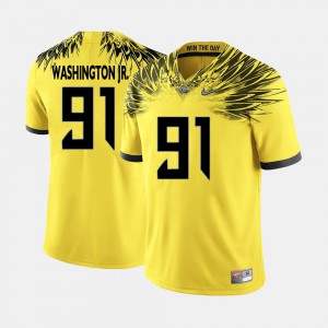College Football For Men's Tony Washington Jr. Oregon Jersey #91 Yellow 385382-748