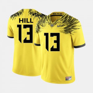 College Football #13 Yellow Men's TroyHill Oregon Jersey 986052-484