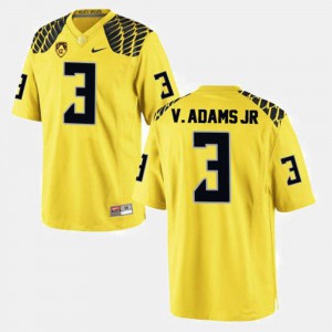 Vernon Adams Oregon Jersey College Football Men's #3 Yellow 246484-414