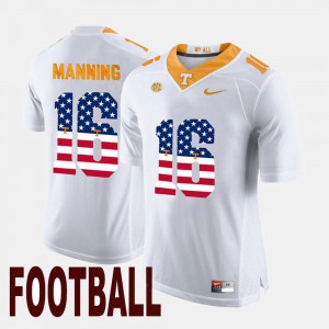 For Men Peyton Manning UT Jersey White US Flag Fashion #16 369233-125