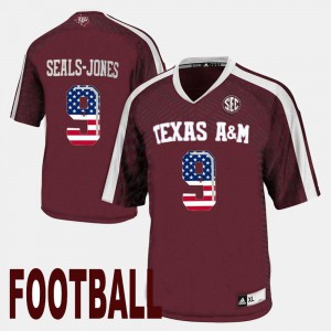 Maroon #9 Ricky Seals-Jones Texas A&M Jersey US Flag Fashion Men 394049-604