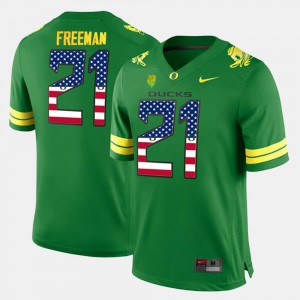 Men Royce Freeman Oregon Jersey Green US Flag Fashion #21 259606-564