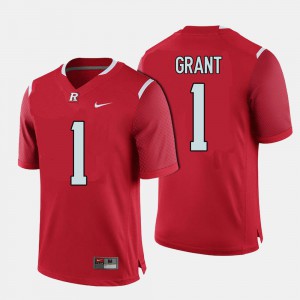 #1 Janarion Grant Rutgers Jersey College Football Men Red 508346-914