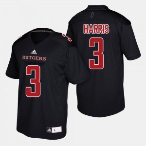 Men's #3 College Football Black Jawuan Harris Rutgers Jersey 963745-929
