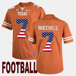 Mens US Flag Fashion Orange Shane Buechele Texas Jersey #7 321036-964