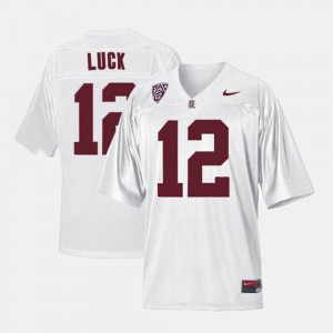 College Football For Men's #12 Andrew Luck Stanford Jersey White 259233-760
