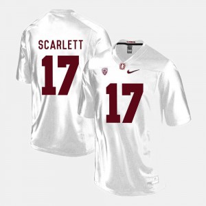 College Football White Brennan Scarlett Stanford Jersey Men's #17 135431-730
