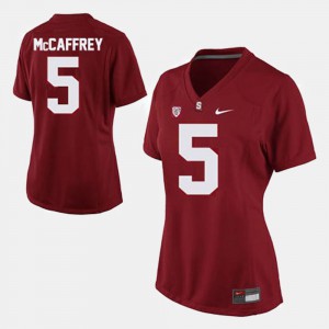 Ladies Cardinal College Football Christian McCaffrey Stanford Jersey #5 106121-274