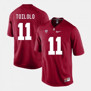 College Football #11 For Men's Cardinal Levine Toilolo Stanford Jersey 728643-791