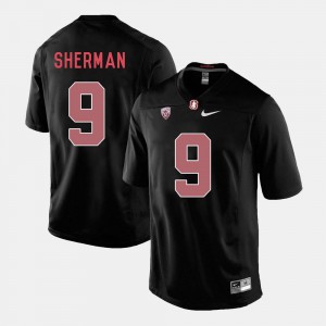 For Men Black #9 College Football Richard Sherman Stanford Jersey 674181-975