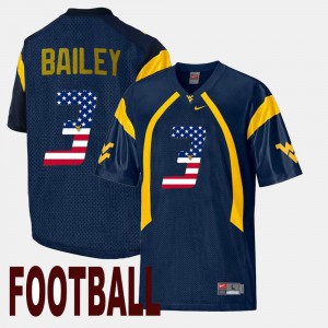 Navy US Flag Fashion For Men #3 Stedman Bailey WVU Jersey 837824-604