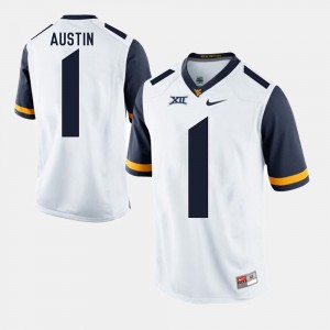 Alumni Football Game Tavon Austin WVU Jersey White Mens #1 327509-227