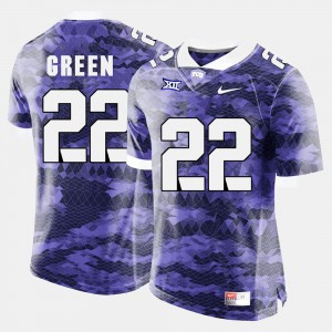 #22 Aaron Green TCU Jersey Purple College Football Men's 617329-527