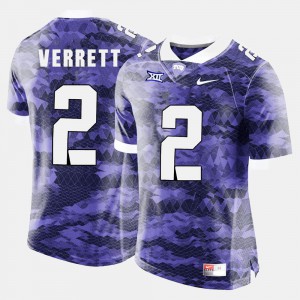 For Men's College Football Purple Jason Verrett TCU Jersey #2 419949-584