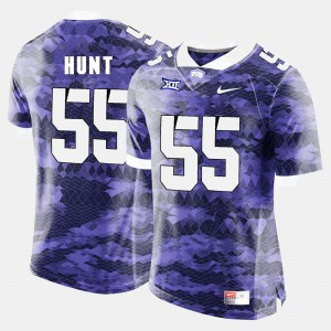 #55 College Football Purple Joey Hunt TCU Jersey Mens 522488-587