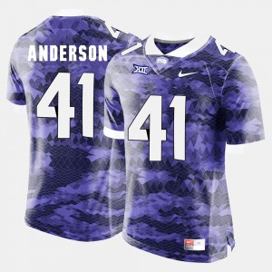 College Football Mens #41 Purple Jonathan Anderson TCU Jersey 129288-312