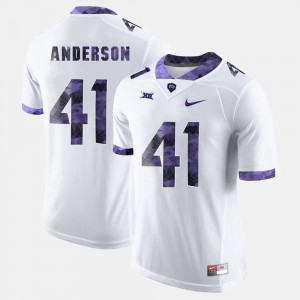 College Football #41 For Men's Jonathan Anderson TCU Jersey White 556779-944