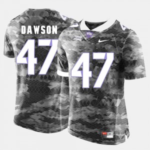 #47 College Football Grey For Men P.J. Dawson TCU Jersey 501042-995