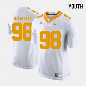 #98 Daniel McCullers UT Jersey White For Kids College Football 193982-159