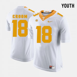 White College Football #18 For Kids Jason Croom UT Jersey 311329-332