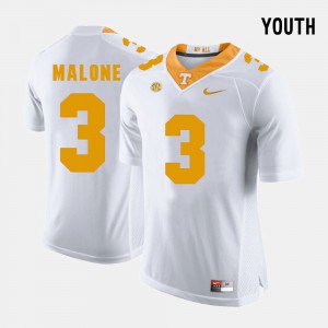 Josh Malone UT Jersey #3 White Youth(Kids) College Football 420021-576